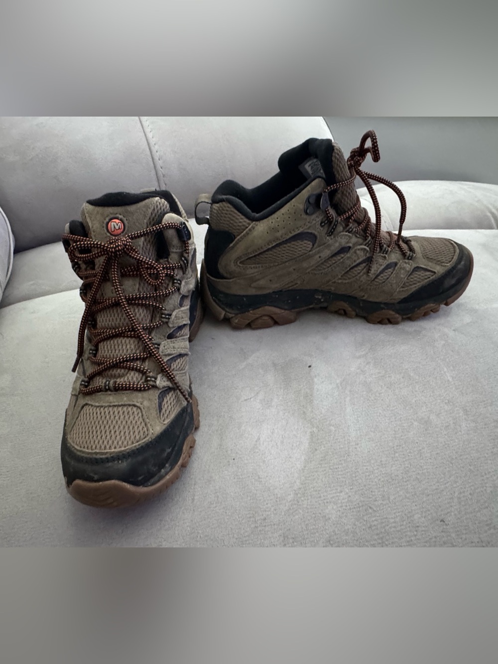 Merrell Moab 3 Mid J036549 Waterproof Olive Gum Men's 7.5 hiking shoes boots